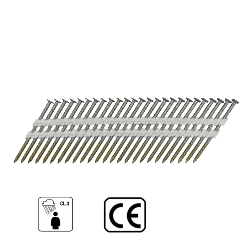 Construction Nails in Strip 2.8x65 mm; 34°; A4; Full Head; Grooved (1000 pcs.) - 4PRO