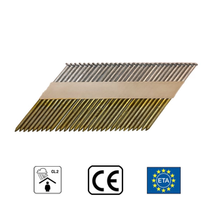 Construction Nails in Strip 2.8x50 mm; 34°; 12 µm Galvanized; Ring Shank (3000 pcs)