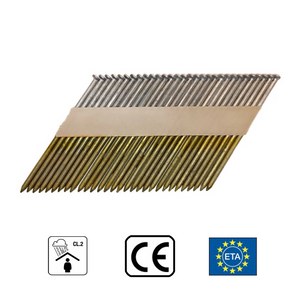 Construction Nails in Strip 3.1x75 mm; 34°; Galvanized 12μm; Ring Shank (2000 pcs.)