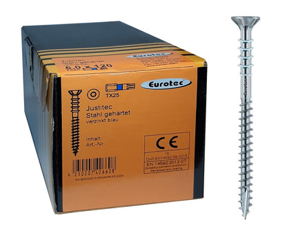 Eurotec Justitec - Remote Wood Screws with Recessed Head, Zinc Coated (6 x 70-160 mm)