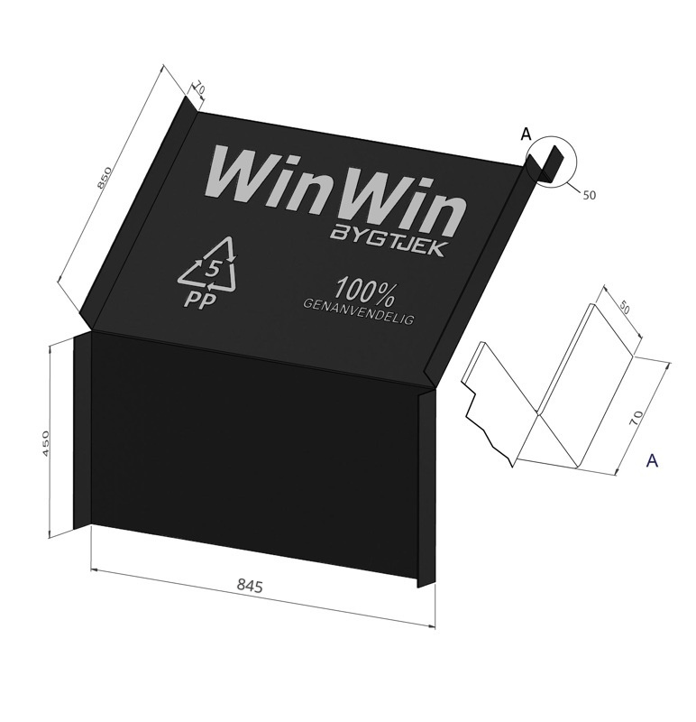 Diffusion Open Roof Panels "Win Win" (distance between rafters 900 mm) (450 x 850 x 50 mm)