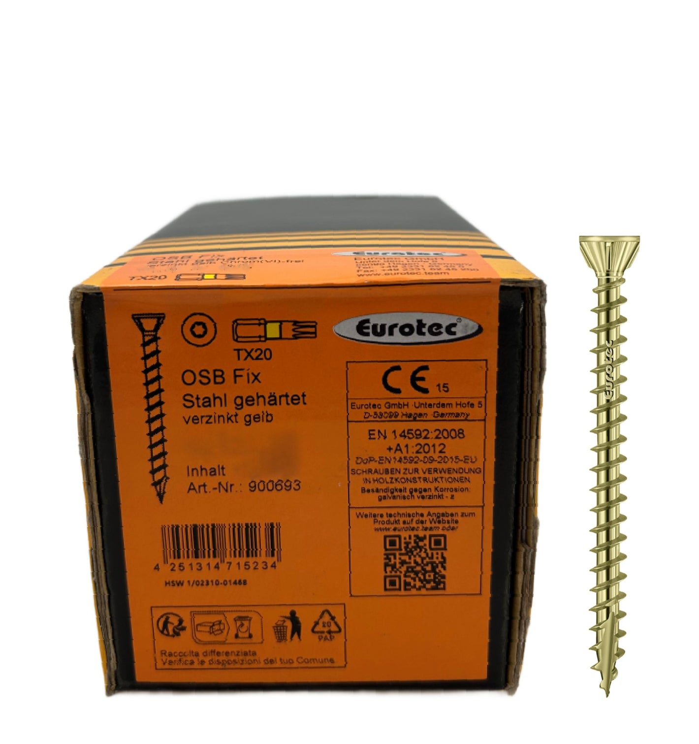 Eurotec OSB Fix screw, countersunk head, TX20 (4.3 x 45 mm)