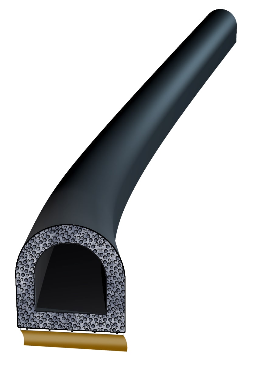 Trelleborg - D-shaped Sealing Strip (9 x 8 mm) (100 m)