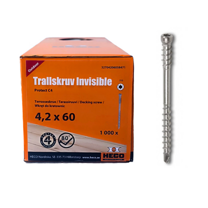 HECO Invisible - Deck Screws (4.2 x 60 mm) (1000 pcs.) C4