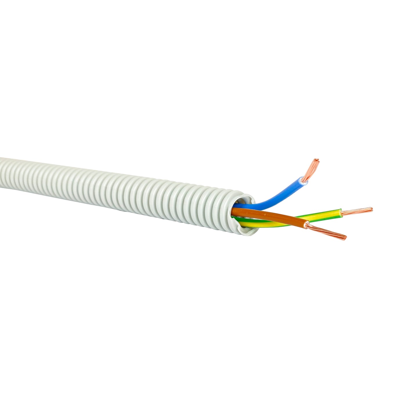 Egant - Corrugated 750N 16mm + cable 3x2.5, PVC (monolith) 100m