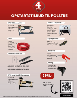 Polstre opstartssæt med C-klammepistoler (standard og lang front)