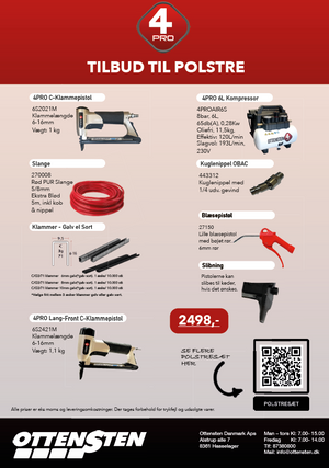 4PRO Upholstery Starter Set (1 Standard & 1 Long-Front C-Staple Gun)