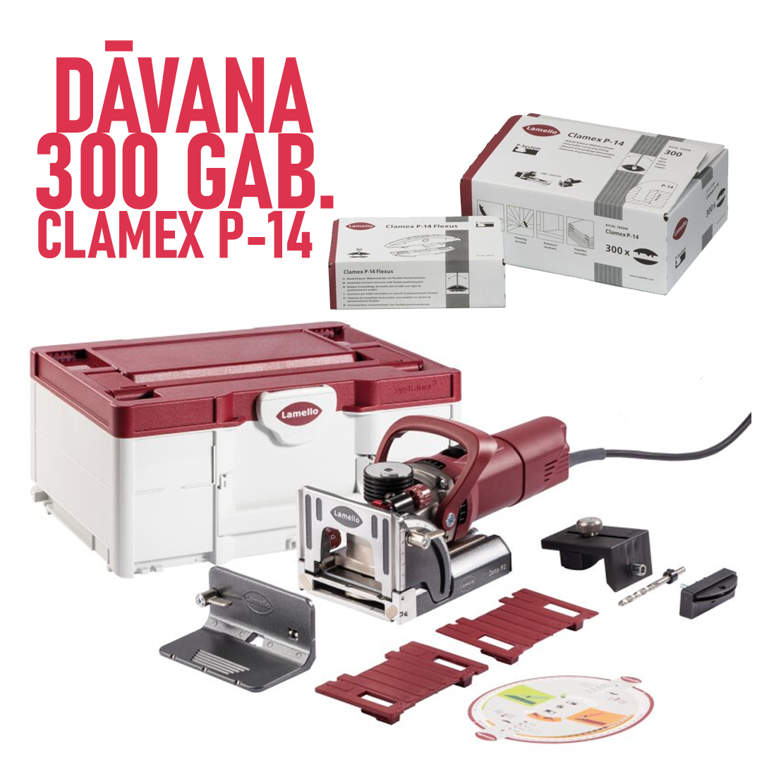 Lamello Zeta P2 Router with Diamond Cutter + 300 Clamex P-14 Connectors Gift