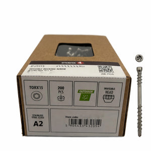 Usynlige terrasse skruer (4,2 × 60 mm) A2, TX15
