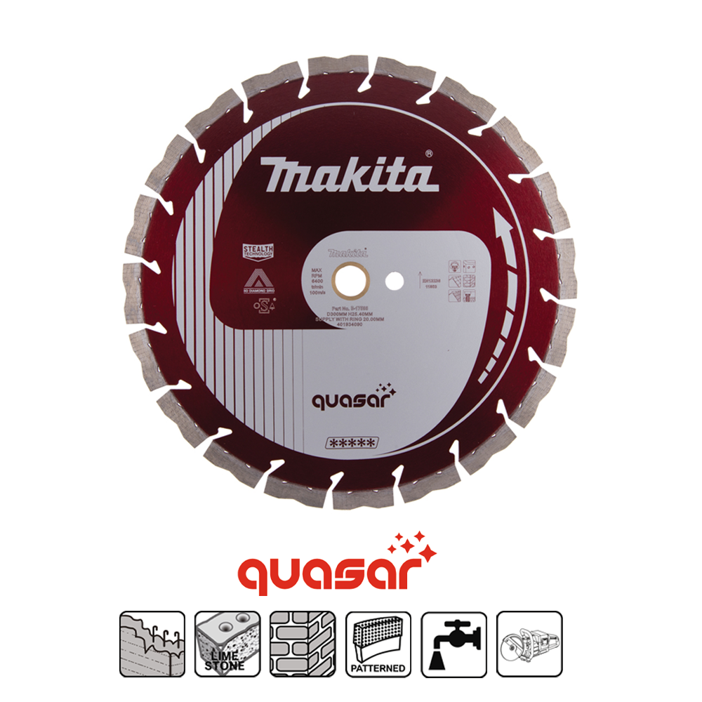 QUASAR B-17588 Diamond Cutting Disc 300 mm, 25.4/20 mm Bore