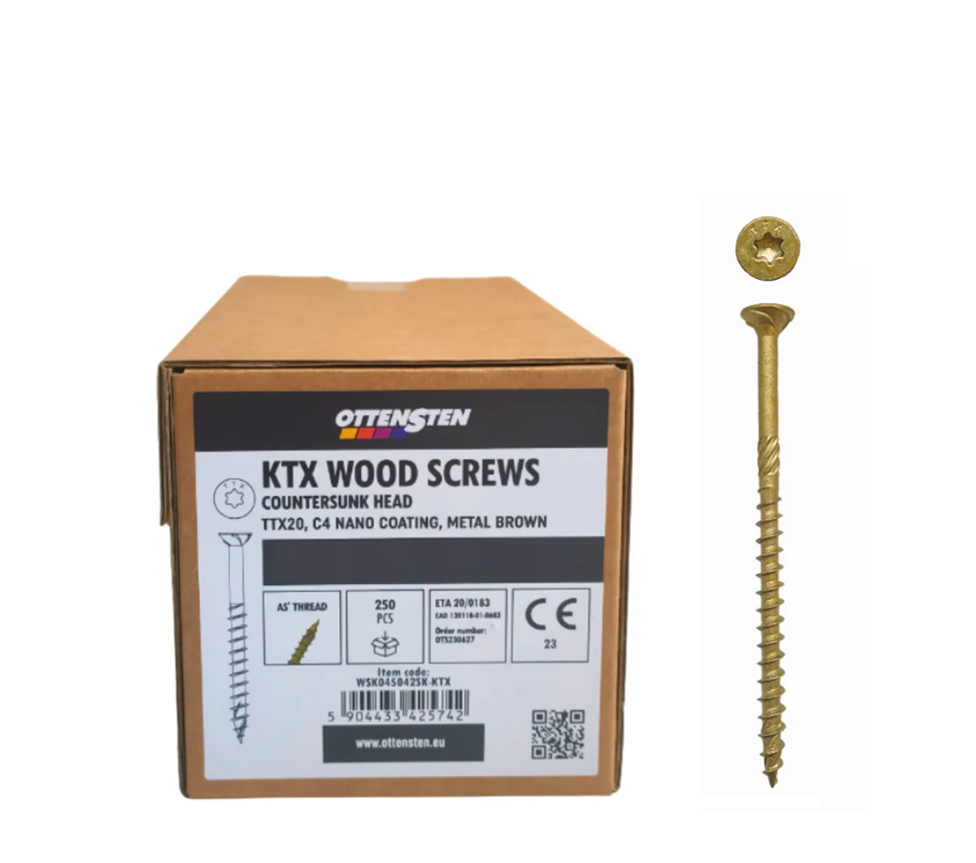 Ottensten - KTX wood screws with countersunk head, TTX25 (5.0 x 50-120 mm) C4