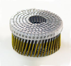 Tromlesøm ring vgs 15° flad miniplast (2,1 × 50 mm) varmgalvaniseret, 1600 stk