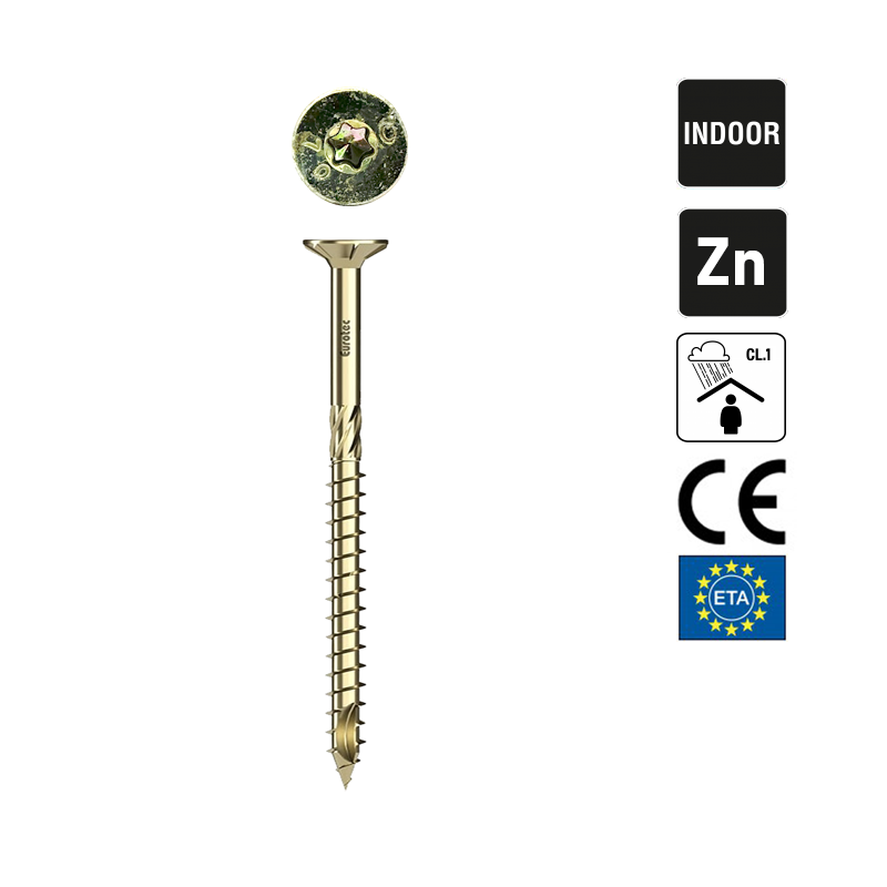 Wood Screws 5 X 50 - 70 mm (Galvanized, Countersunk Head, TORX 20, Eurotec)