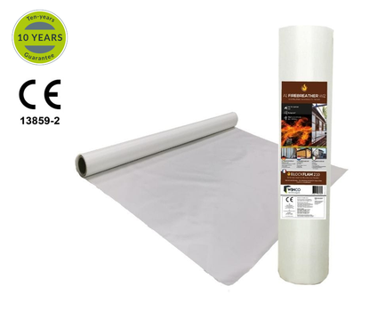 WINCO Firebreather white A1 W2 - White, non-flammable, breathable membrane (1.5m x 50m; 60m2)