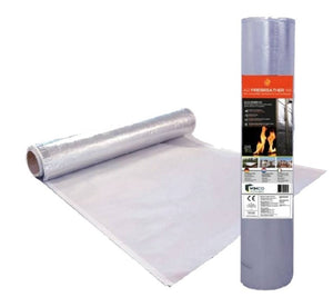 Non-brændbar, varme-reflekterende membran (1,2 m x 35 m/50 m; 42 m²/60 m²)