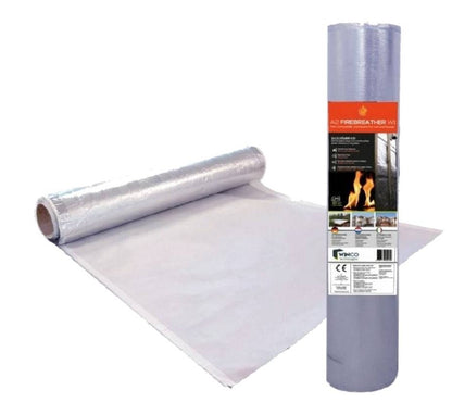 Non-brændbar, varme-reflekterende membran (1,2 m x 35 m/50 m; 42 m²/60 m²)