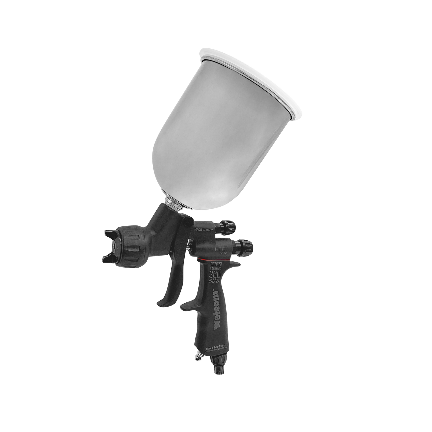 Walcom Genesi Carbonio 360 Evo HTE Base Spray Gun with 750cc Aluminum Tank