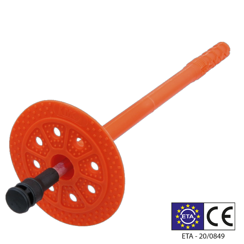 Insulation Anchor with Metal Nail 10x220mm (60mm Plate, Short Expansion Zone)