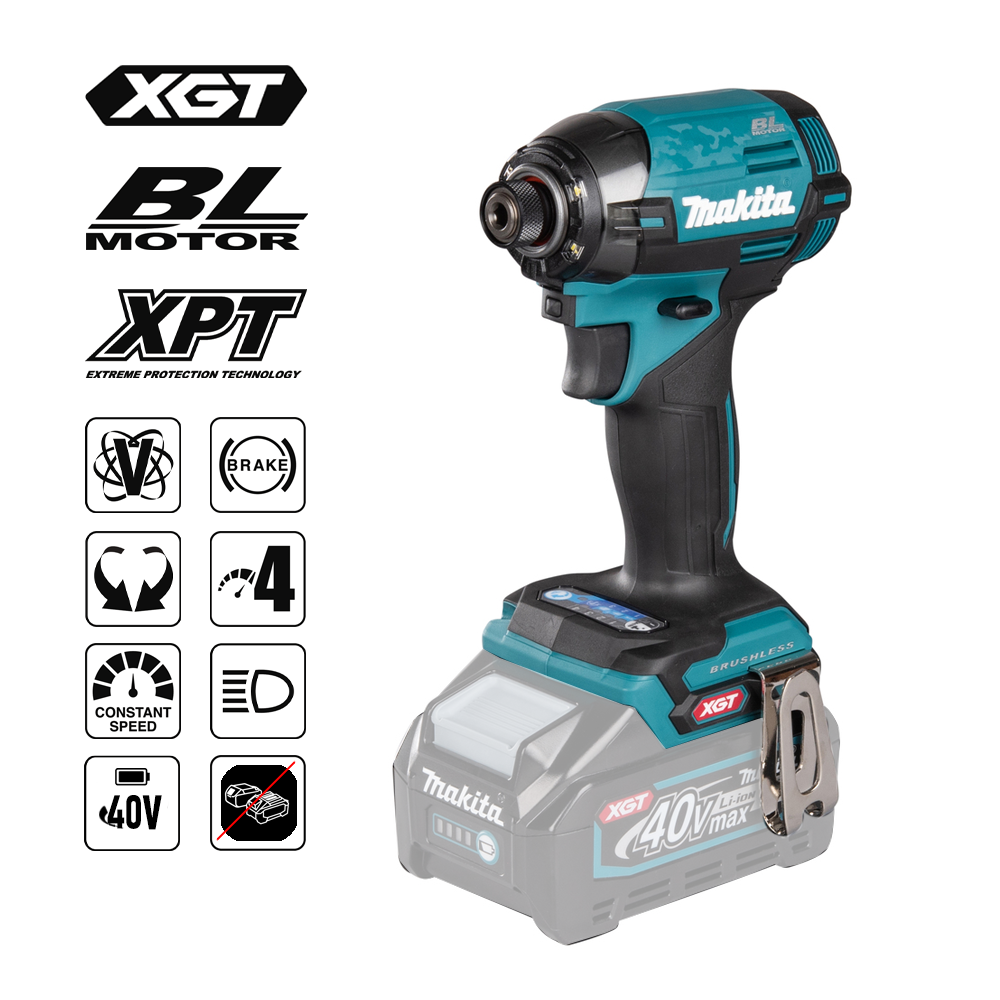 Makita XGT® cordless impact driver TD002G Z 40Vmax, 1/4", 220 Nm
