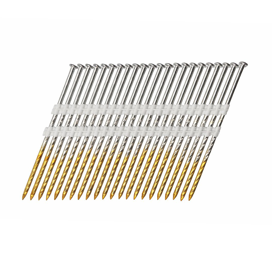 21° Strip Nails, Hot-Dip Galvanized, Screw Shank (3.8 × 130 mm)