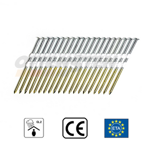 Construction Nails in Cassette 3.1x90 mm; 21°; 12 µm Galvanized; Full Head; Grooved (2000 pcs) - OTTENSTEN