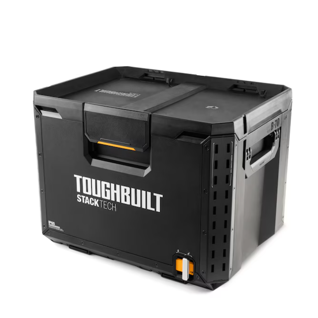 StackTech XL Black Plastic/Metal Tool Box