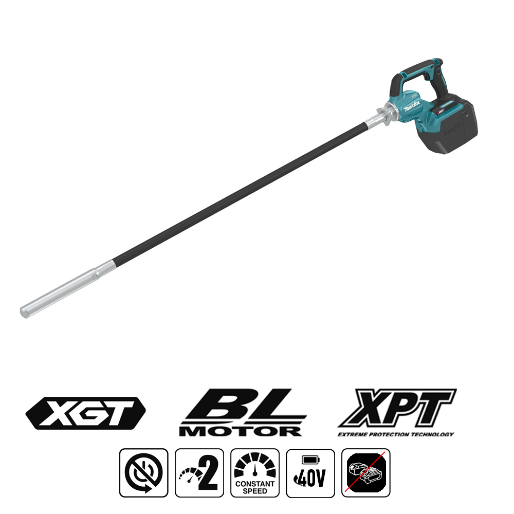 Cordless Concrete Vibrator Makita XGT® VR003G 40Vmax, 32 mm x 1.2 m