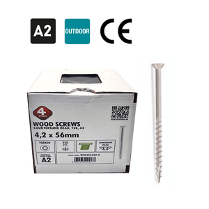 Stainless Steel Deck Screws 4.2 x 56mm (Deck Screws, Facade Screws TX20 Head, CE Certificate, A2, 250 pcs.)